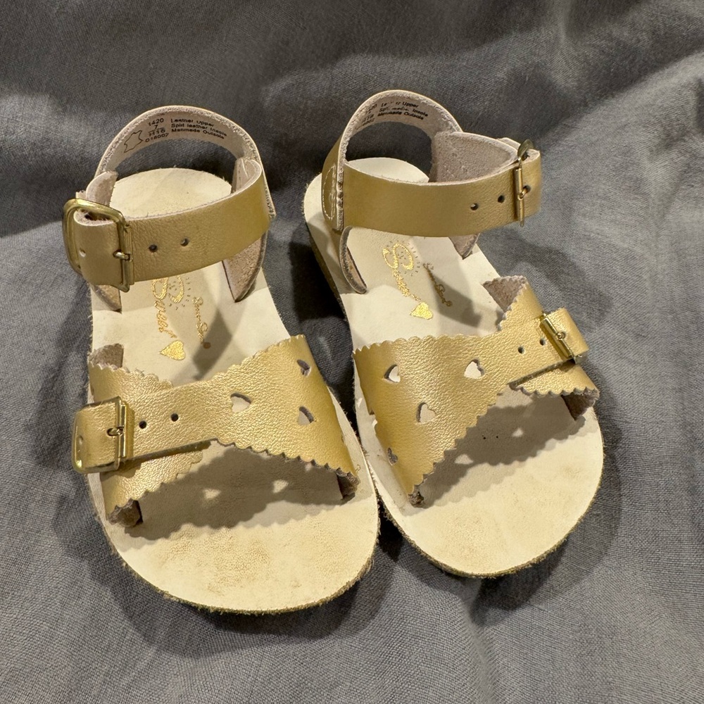 Gold Kids Sun San Sandals